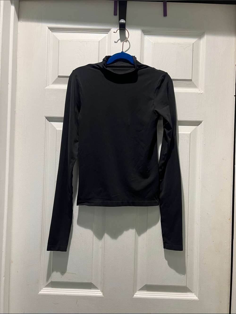 SKIMS Black Long-Sleeve Fits Everybody Turtleneck Top